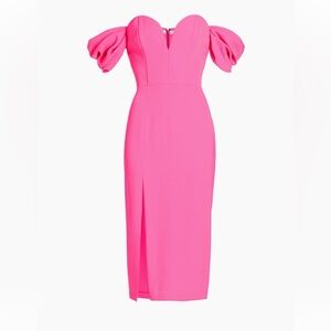 Amanda Uprichard Vibrant Pink Midi Dress